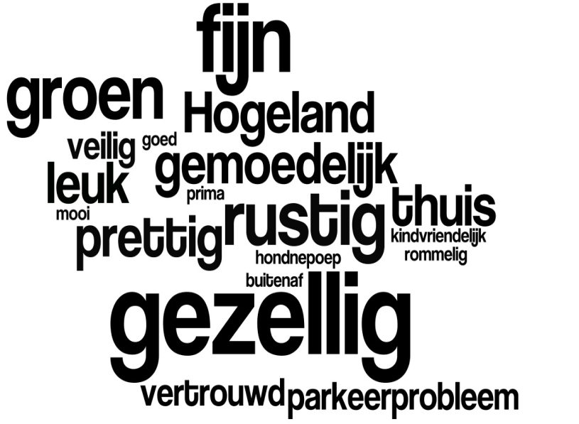 4.6 Hogeland Zuid Sociale Kwaliteit, Enschede Panel 2013 Vrijwel alle bewoners (91%) van Hogeland Zuid zijn positief over hun wijk om in te wonen.