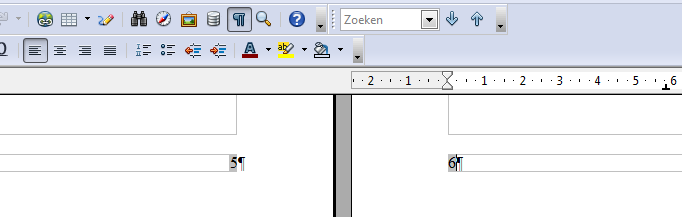 Ga vervolgens naar Opmaak / Pagina. Verwijder op tabblad Voettekst nu het vinkje bij Links /rechts dezelfde inhoud en klik op OK.