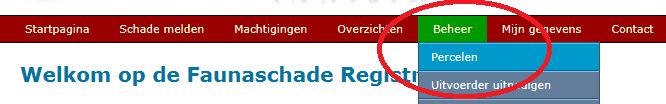 4 Schadepercelen 4.1 Algemeen Bij het invullen van een schademelding of een machtigingaanvraag dient u het schadeperceel op kaart te tekenen.