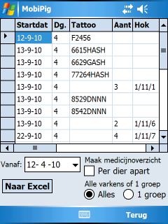 Overzicht medicijngebruik naar Excel op uw PC Kies in het startscherm van het menu Beheer de optie Overzicht Medicijngebruik. U ziet dan: U kunt achter Vanaf: een datum kiezen.