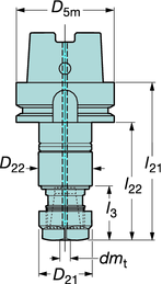 RDSCHAPSYSTMN Tapkoppen Synchrolex R tap spantang voor gesynchroniseerde tapbewerkingen HSK vorm A/C 392.41062 / 392.41063 Zonder inwendige toevoer van koelvloeistof Met inwendige koelvloeistof 392.