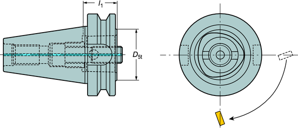 03 BI-PLUS SYSTM - licentie BI DAISHOWA l 1 = programmeerlengte Metrische schroefdraad Afmetingen, mm Afmeting Op balans Conus koppeling Bestelnummer Koelvloeistof 1) D 5t 1 l