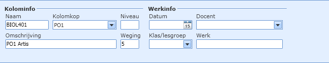 In het onderste scherm staat meer informatie over het geselecteerde cijfer 5. Op de balk van de kolomaanduiding kan met de kolombreedte geschoven worden.