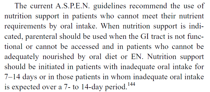 Indicaties sondevoeding chirurgie