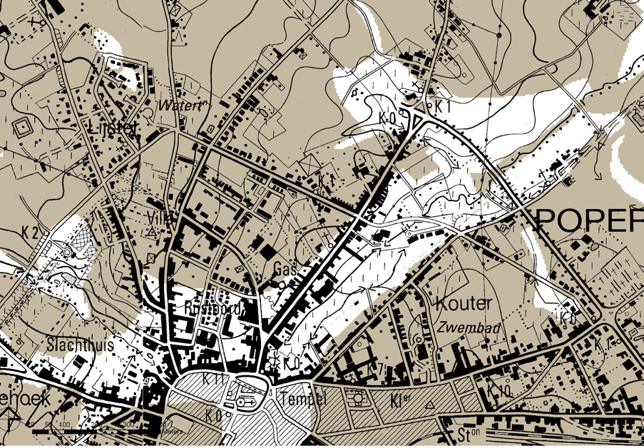 Afdeling Water West-Vlaanderen - Cel grondwater Zandstraat 255, 8200 Brugge). voor het overige is het plangebied matig gevoelig voor grondwaterstroming (type 2 - grijze kleur).