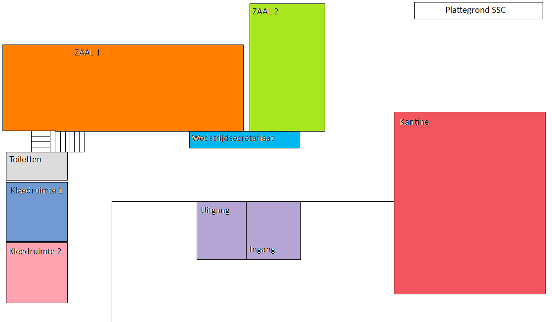 Adres Toernooilocatie SSC Plattegrond SSC Studenten Sport Centrum (SSC) Eindhoven Tu/e