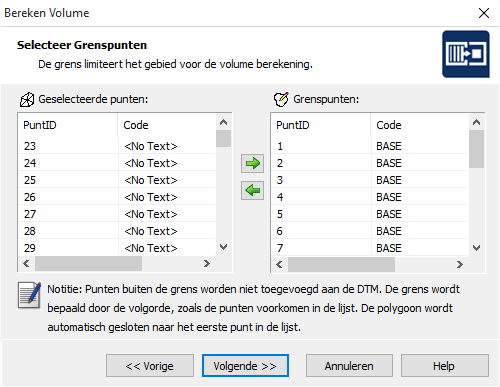 A Tutorial 11. Het Selecteer Grenspunten scherm verschijnt: 12.