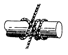 Mastworp De mastworp wordt gebruikt bij het vastmaken van een touw rondom een paal of een balk, bijvoorbeeld een mast of de reling.