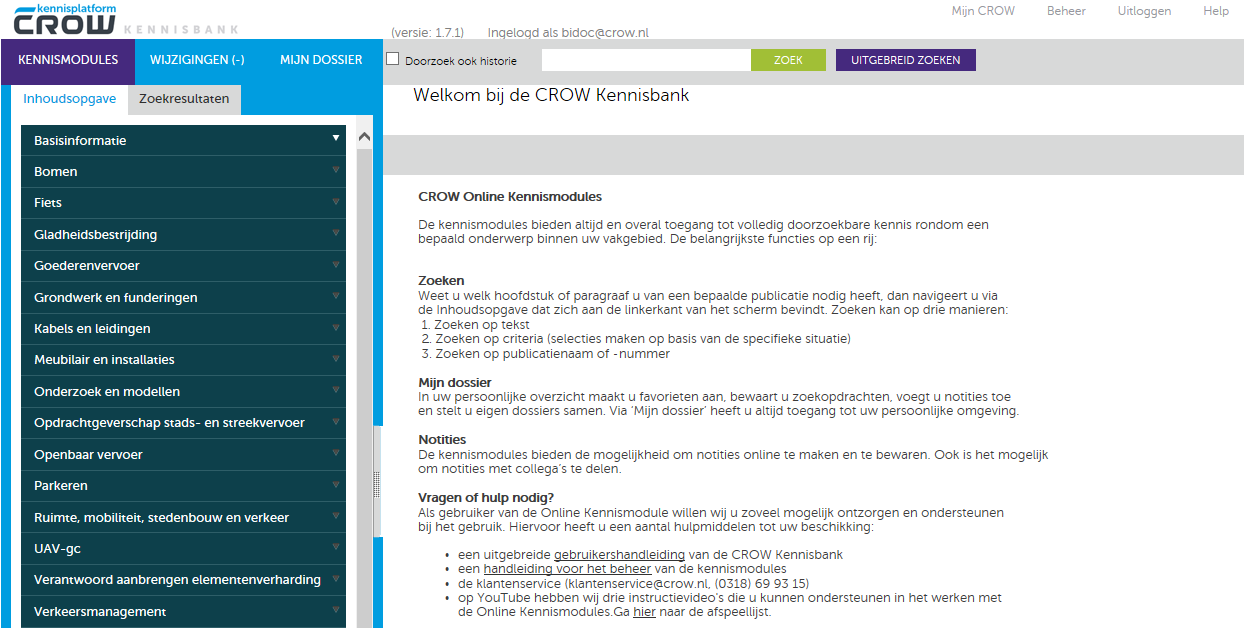 Inleiding De Kennisbank van CROW is het online naslagwerk bestaande uit alle relevante CROW publicaties op het gebied van infrastructuur, verkeer en vervoer en openbare ruimte.