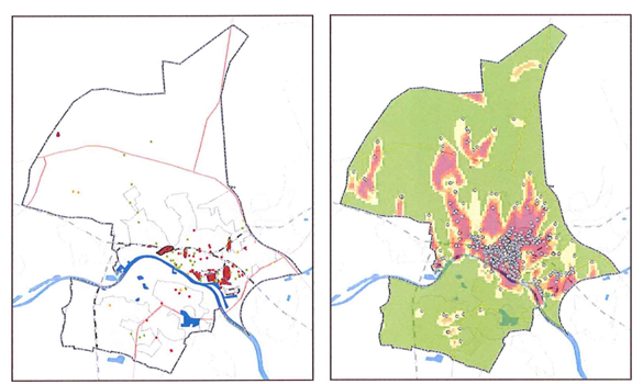 Figuur 7 Aangetoonde en mogelijke grondwaterverontreiniging [bron: Visie op de ondergrond van Arnhem] 3.