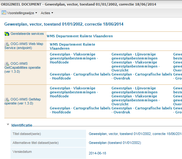 Als je op de knop Metadata klikt, kom je in het Geopunt-Metadatacenter terecht, op de juiste pagina van de metadata van de gekozen dataset.