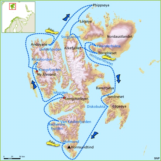 kaart Detailkaart praktisch accommodaties Over de accommodaties In Longyearbyen wacht de Ortelius.