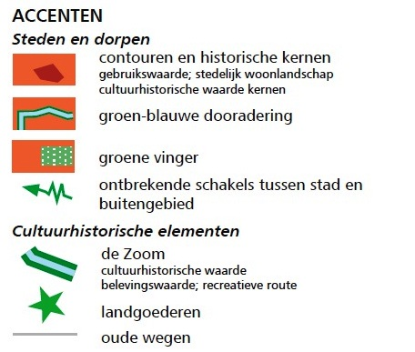 2.5.2 De Zoom van West-Brabant Het landschapsontwikkelingsplan voor het buitengebied en de kernen van Bergen op Zoom en Roosendaal, 'De Zoom van West-Brabant', bevat een gemeenschappelijke en