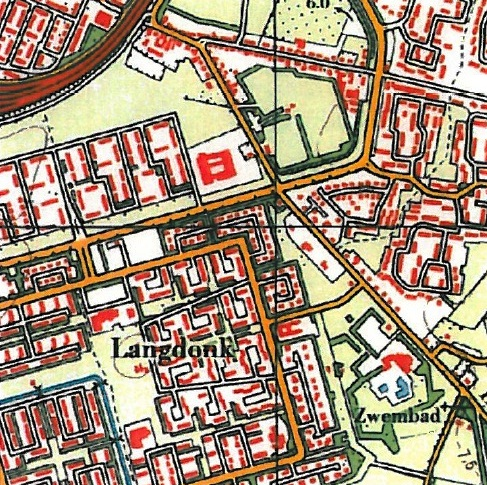 Uitsnede topografische kaart anno 1980 Boerderij van de fam.