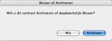 Hoe kan je een contract weer verwijderen. Om een contract te verwijderen zijn er twee mogelijkheden. Wissen of archiveren.