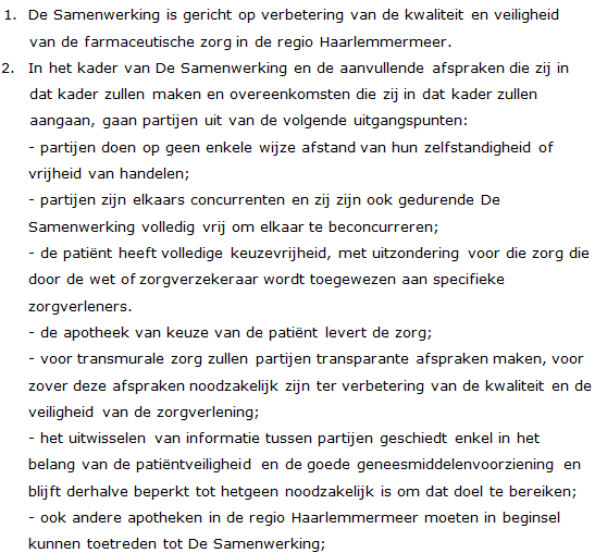 De Samenwerking : gericht op het verhogen van de kwaliteit en de veiligheid van de farmaceutische dienstverlening in de regio Haarlemmermeer.