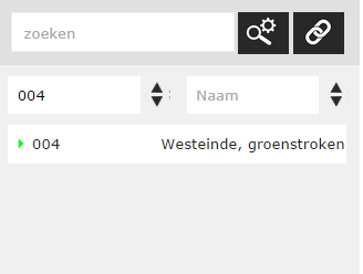 2.2.1 Objectenlijst In de objectenlijst worden alle objecten binnen het domein weergegeven. Door te klikken op één van de objecten wordt het object op kaart weergegeven. 2.2.2 Zoekscherm Door in het zoekscherm een objectnummer of objectnaam gedeeltelijk of volledig in te vullen, kunnen objecten worden gevonden.