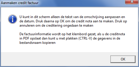 Credit Nota Dit erratum vervangt de paragraaf over de credit nota Vanaf versie 2.4.1 is de wijze waarop u credit nota aanmaakt gewijzigd.