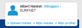 plaatsen van mediabestanden. Maak een account aan door in te loggen in SURFmedia. 3.2. Na het inloggen Nadat u bent ingelogd verandert het venster rechtsbovenin.