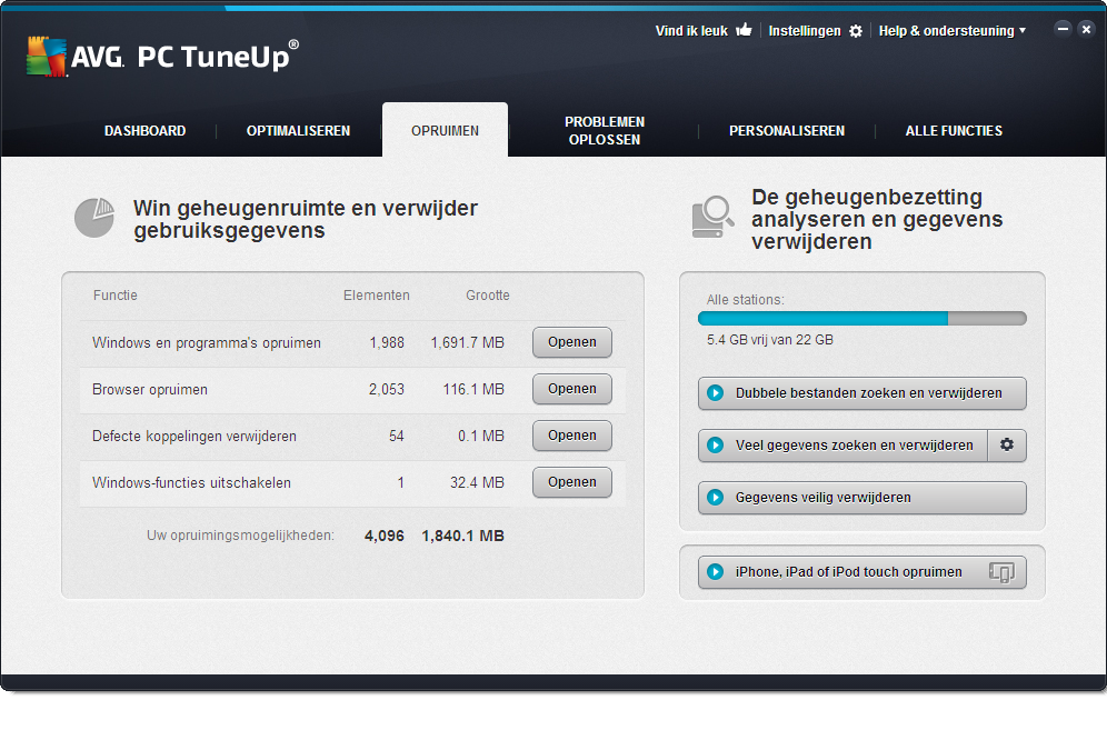 opslagruimte ook bij de momenteel gebruikelijke formaten van harde schijven veel efficiënter gebruiken.