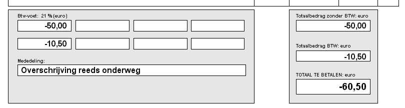 Deel 2c: Hoofdstuk 2 Praktijkoefeningen Verkoopdagboek OEFENING VERKOOPBOEK 8: Boek onderstaande creditnota in. Figuur Deel 2c: 2.