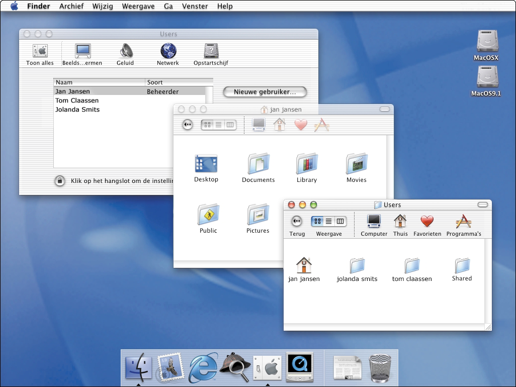 16 Gebruikers Met Mac OS X kunnen meerdere personen de computer gebruiken en hun programma's en documenten beveiligen.