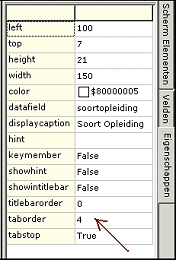 Schermontwerper 12.5 156 Layout van een scherm Op het scherm kunnen elementen en labels verplaatst worden. De grootte van het scherm kan aangepast worden.