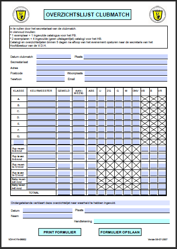 -Prov.afd. Z-H H.G.Tismeer dat.: 2-3-1997 Voorbeeld 7. Aanvraagformulier voor het organiseren van exterieur evenementen. (in 4-voud) website www.vdh.nl Leden Service / Downloads onder A Let op!