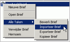 97 Kies de locatie uit en geef de brief een naam. De brief kan nu bijvoorbeeld opgestuurd worden aan de helpdesk. Het bestand is gecodeerd en kan alleen geïmporteerd in het pakket worden gelezen. 1.3.