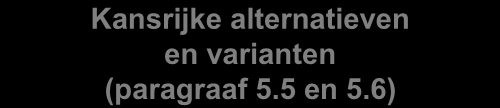 5. DE ALTERNATIEVEN EN VARIANTEN IN HET MER 5.1. Inleiding Door de initiatiefnemers is het voornemen tot realisatie van een Vismigratierivier uitgewerkt en onderzocht op haalbaarheid. In de m.e.r. moeten hierbij ook realistische alternatieven voor het voornemen worden beschouwd.