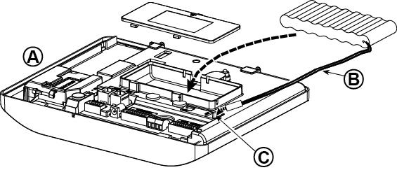 3. POWERMASTER-30 G2 INSTALLATIE NETVOEDING AANSLUITEN OP EXTERNE STROOMVOORZIENING Sluit de connector van de netadapter aan op de voedingaansluiting in de voorkant van de centrale. Figuur 3.