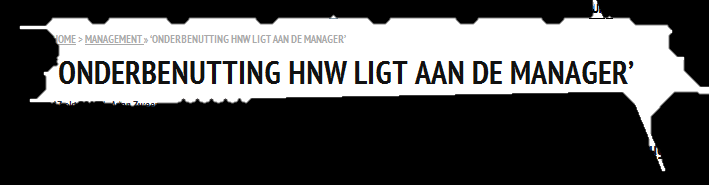 Nieuw leeft van oud Zie je wel Zelfs HNW kan niet