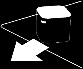 De NorthStar Cube plaatsen 1. Druk op de knop op de achterste hoek van de Cube om de Cube aan te zetten.