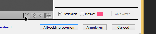 17 - WEERGAVE VOOR EN NA Hiermee kan je de LAATST aangebrachte veranderingen vergelijken met de vorige toestand. Je hebt de keuze tussen enkele voorvertoningen: 1. eerste icoontje.