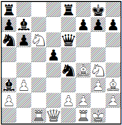 Partij uit de Interne competitie Op 6 maart speelden Daan en ik de volgende interessante partij voor de groep. Wellicht leuk om na te spelen. Wouters,Daan - Copic,Roel 1.d4 Pf6 2.c4 e6 3.Pf3 b6 4.