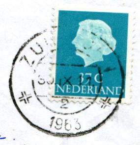 ZUIDHORN 1 KBPK 6925 Opgeleverd door De Munt op 1 november 1948. Het stempel werd verzonden op 11 november 1948 en vernietigd op 12 februari 1970.