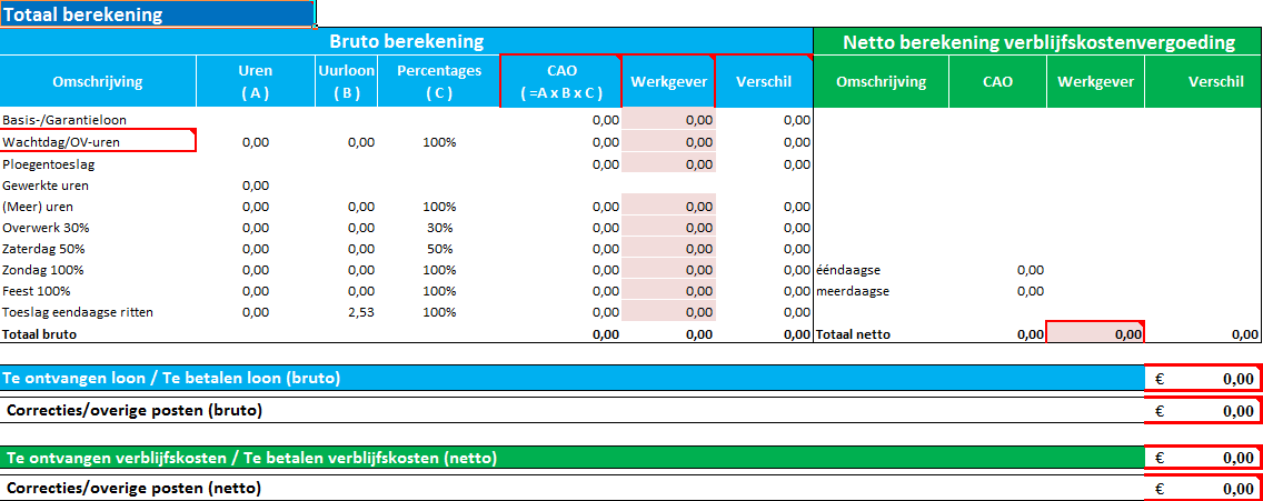 cel met het woord. Zie hiervoor ook de afbeelding hierboven. De tijden verschijnen dan onder de kolom vertrek (V) en aankomst (A) standplaats bij soort rit 1.