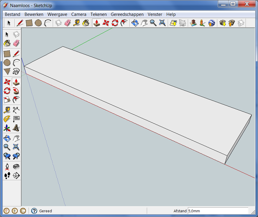 Voorbeeld 3 (Teksten) Maak een balk van 30*120 met een hoogte van 5mm. Klik op het 3D tekst gereedschap.