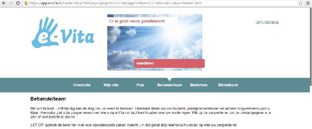 Bijlage 11: Screenshot tabblad behandelteam De