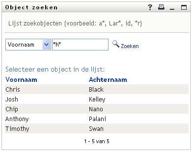 2 Geef zoekcriteria op voor de gewenste gebruiker: 2a In de vervolgkeuzelijst selecteert u een zoekopdracht op Voornaam of op Achternaam.