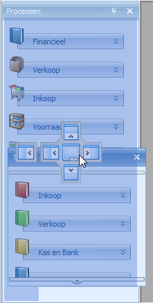 Door op een knop te klikken opent u direct het betreffende scherm en aan de hand van het processcherm kunt u eenvoudig de stappen uit het financiële inkoopproces volgen en oproepen.