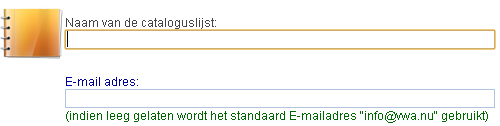 2. Vul hier de naam en E-mailadres in van de catalogus.