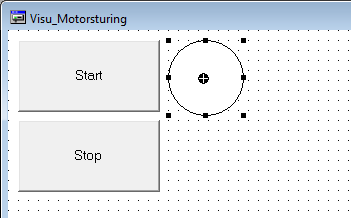 Human Machine Interface (HMI) aanmaken met PLC HMI Visualisatie maken 16. Teken vanuit het icoontje een cirkel voor het weergeven van de motor 16 17.