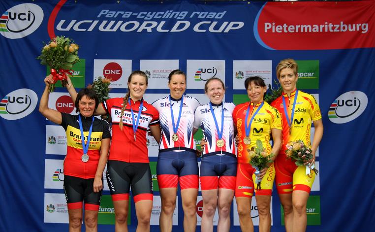 UCI WORLD CUP IN PIETERMARITZBURG (ZUID-AFRIKA) 11-13/09/2015 WOMEN'S B WEGRIT PARA-CYCLING ZILVEREN MEDAILLE VOOR ANITA DE COSTER & CAREN COMMISSARIS Dikke proficiat met deze prachtprestatie voor