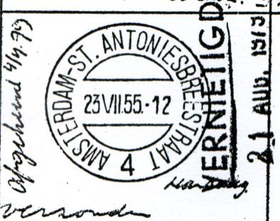 a. Eerste gebruiksperiode van 31 augustus 1912 tot.. 1939 (12-uurs karakters). b. Tweede gebruiksperiode van.. 1939 tot en met mei 1955 (24-uurs karakters). AMSTERDAM-ST.