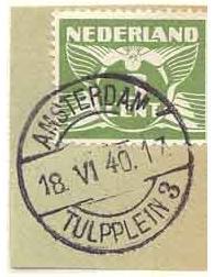 AMSTERDAM Tulpplein AMSTERDAM TULPPLEIN 1 LBBK 0024 Opgeleverd door De Munt 20 juli 1907. Het stempel, met Arabische maandcijfers, werd toegezonden op 22 juli 1907 en terugontvangen op 4 oktober 1950.