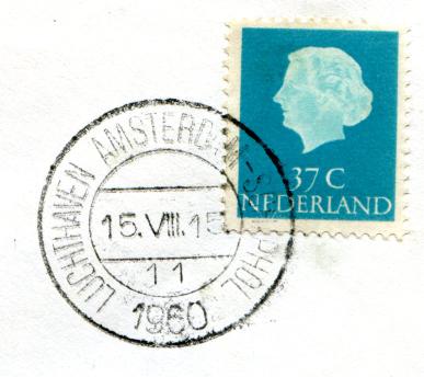 LUCHTHAVEN AMSTERDAM-SCHIPHOL 9 KBBK 5260 Opgeleverd door De Munt op 5 maart 1949. Het stempel werd toegezonden op 14 maart 1949, terugontvangen op 23 juli 1960 en vernietigd op 11 januari 1972.