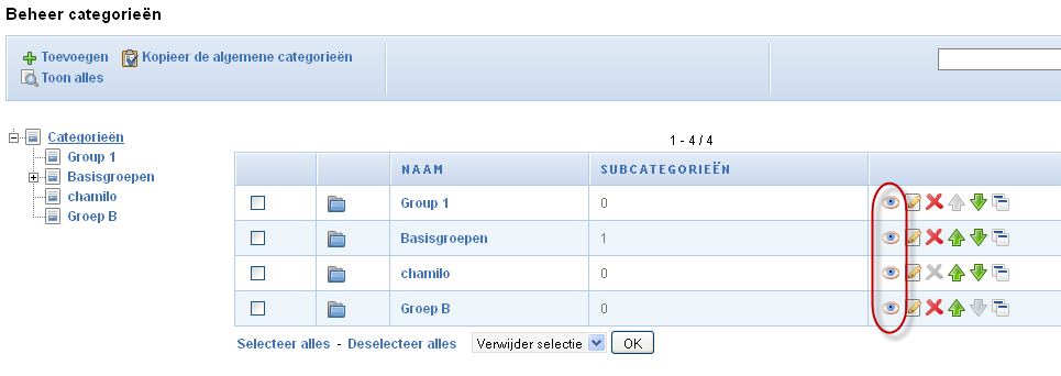 Je kan naar hartenlust navigeren door de cursus en bekijken wat je hebt klaar gezet. Wat je ziet stemt overeen met de rechten van die specifieke gebruiker.