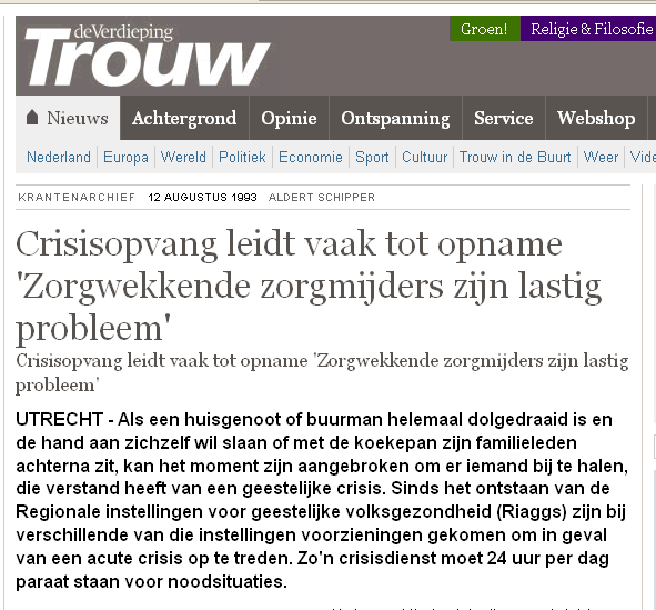 Trouw augustus 1993: Zorgwekkende