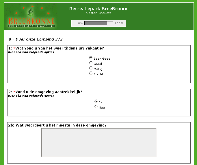 Vragen Groep 8: Over ons park 3/3 Middels de resterende vragen over ons park trachten wij te ervaren hoe mensen op dit park attent zijn gemaakt en waarom ze hier voor hebben gekozen.